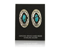 Navajo Dangle Earrings 925 Silver Natural Blue Turquoise Artist Signed P C.80's