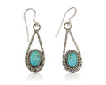 Navajo Dangle Earrings 925 Silver Natural Blue Turquoise Native Artist C.80's