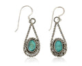Navajo Dangle Earrings 925 Silver Natural Blue Turquoise Native Artist C.80's