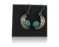 Navajo Dangle Earrings 925 Silver Natural Blue Turquoise Native Artist C.80's