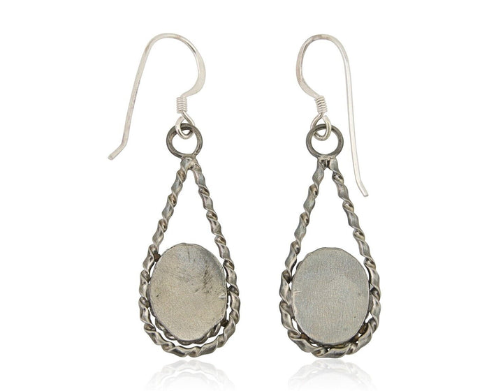 Navajo Dangle Earrings 925 Silver Natural Blue Turquoise Native Artist C.80's