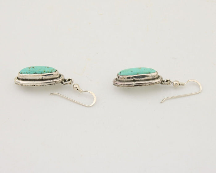 Navajo Dangle Earrings 925 Silver Natural Blue Turquoise Native Artist C.80's