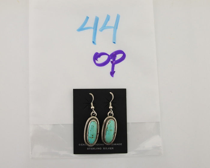 Navajo Dangle Earrings 925 Silver Natural Blue Turquoise Native Artist C.80's
