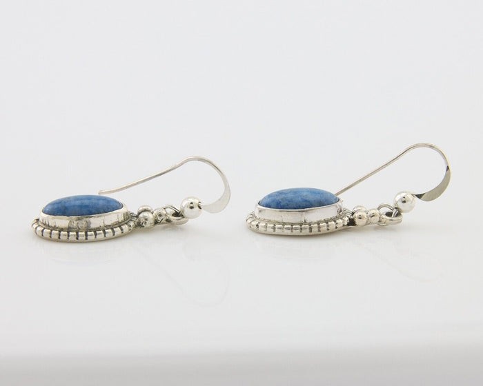 Navajo Dangle Earrings 925 Silver Natural Denim Lapis Signed Melissa Yazzie C80s