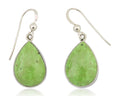 Navajo Dangle Earrings 925 Silver Natural Gaspeite Native Artist C.80's