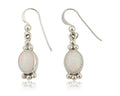 Navajo Dangle Earrings 925 Silver Natural Opal Artist Signed Montoya C.80's