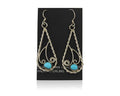 Navajo Dangle Earrings 925 Silver Natural Turquoise Artist Signed JB C.80's