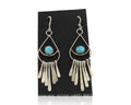 Navajo Dangle Earrings 925 Silver Natural Turquoise Artist Signed JB C.80's