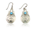 Navajo Dangle Earrings 925 Silver Natural Turquoise Artist Signed L. Ramon C.80s