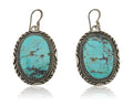 Navajo Dangle Earrings 925 Silver Natural Turquoise Artist Signed Mike Begay C80