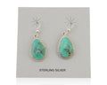 Navajo Dangle Earrings 925 Silver Natural Turquoise Artist Signed Montoya C.80's