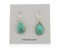 Navajo Dangle Earrings 925 Silver Natural Turquoise Artist Signed Montoya C.80's