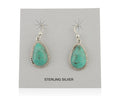 Navajo Dangle Earrings 925 Silver Natural Turquoise Artist Signed Montoya C.80's