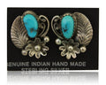 Navajo Dangle Earrings 925 Silver Natural Turquoise Native American Artist C80s