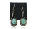 Navajo Dangle Earrings 925 Silver Natural Turquoise Native American Artist C.80s