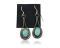 Navajo Dangle Earrings 925 Silver Natural Turquoise Native American Artist C.80s