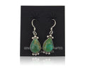 Navajo Dangle Earrings 925 Silver Natural Turquoise Native American Artist C.80s