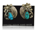 Navajo Dangle Earrings 925 Silver Natural Turquoise Native American Artist C80s