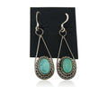 Navajo Dangle Earrings 925 Silver Natural Turquoise Native American Artist C.80s