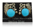 Navajo Dangle Earrings 925 Silver Natural Turquoise Native American Artist C80s