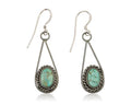 Navajo Dangle Earrings 925 Silver Natural Turquoise Native American Artist C.80s