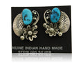 Navajo Dangle Earrings 925 Silver Natural Turquoise Native American Artist C80s