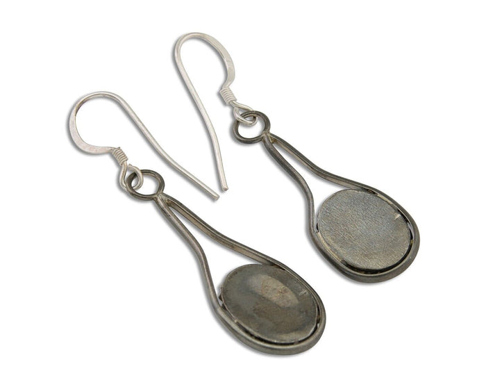 Navajo Dangle Earrings 925 Silver Natural Turquoise Native American Artist C.80s