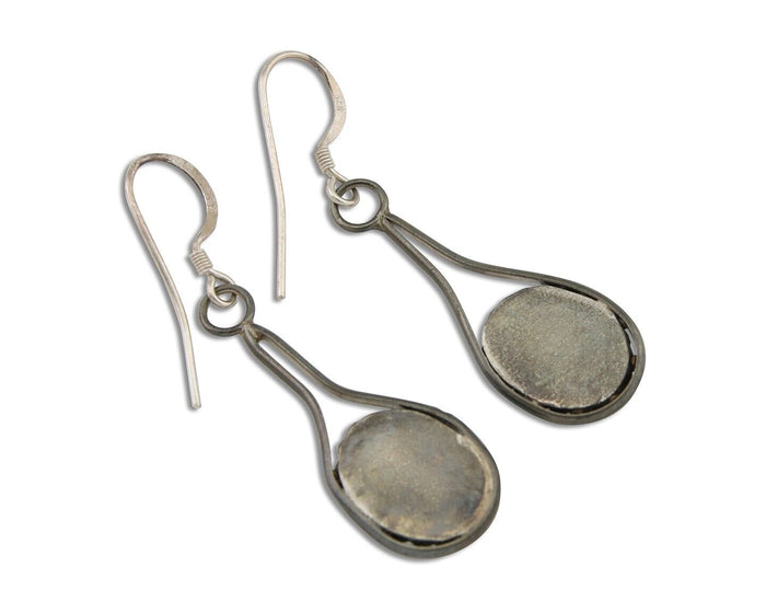 Navajo Dangle Earrings 925 Silver Natural Turquoise Native American Artist C.80s