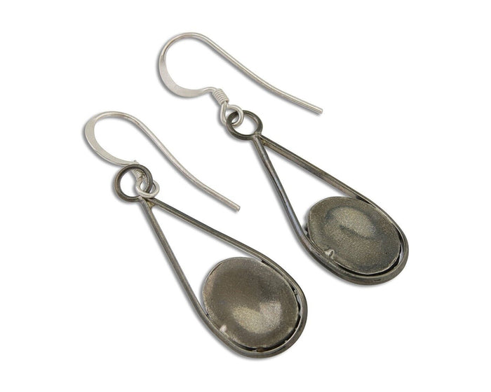 Navajo Dangle Earrings 925 Silver Natural Turquoise Native American Artist C.80s