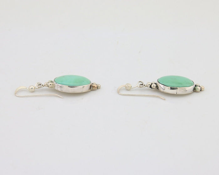 Navajo Dangle Earrings 925 Silver Natural Turquoise Native American Artist C80s