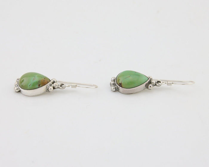 Navajo Dangle Earrings 925 Silver Natural Turquoise Native American Artist C80s