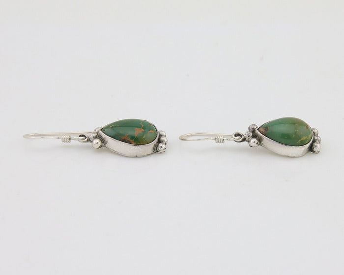 Navajo Dangle Earrings 925 Silver Natural Turquoise Native American Artist C80s