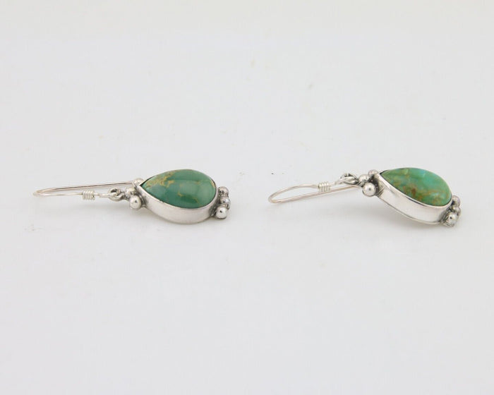 Navajo Dangle Earrings 925 Silver Natural Turquoise Native American Artist C.80s