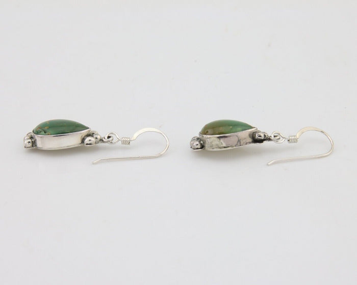 Navajo Dangle Earrings 925 Silver Natural Turquoise Native American Artist C80s