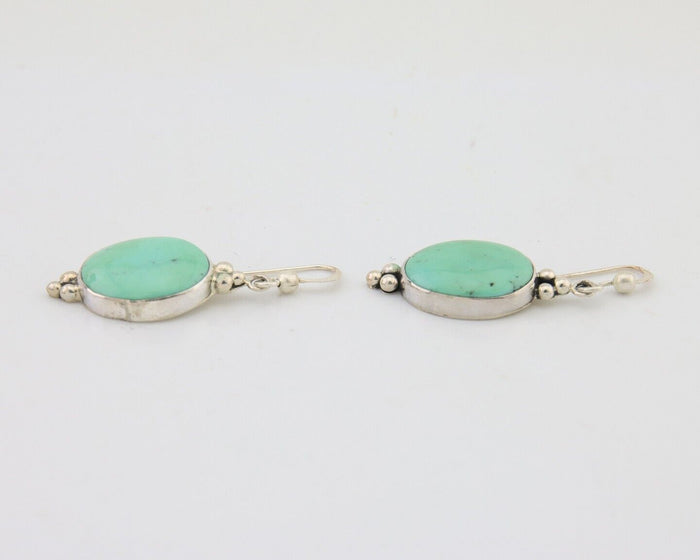 Navajo Dangle Earrings 925 Silver Natural Turquoise Native American Artist C80s