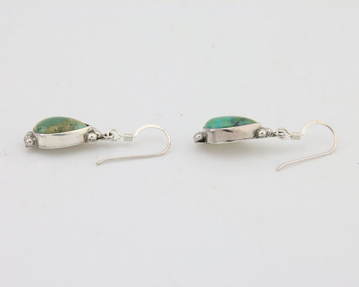 Navajo Dangle Earrings 925 Silver Natural Turquoise Native American Artist C.80s