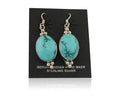 Navajo Dangle Earrings 925 Silver Natural Turquoise Native Inca Mfg C.80's