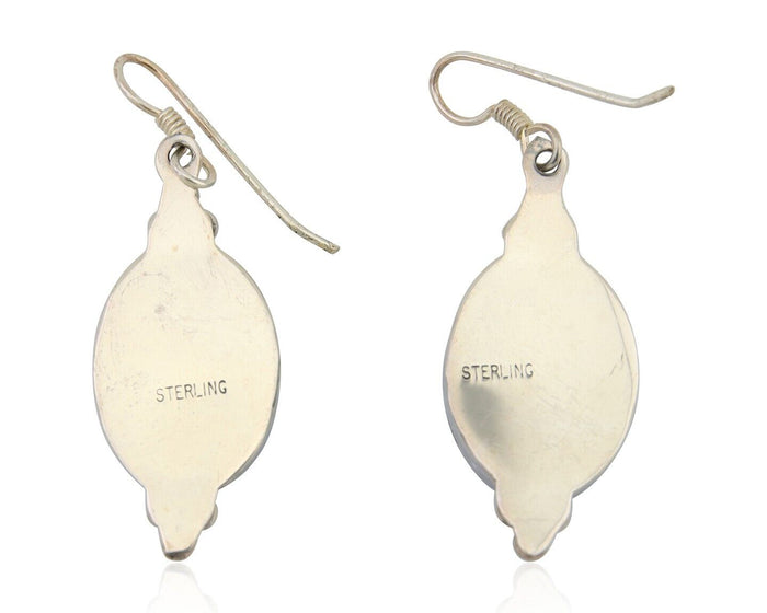 Navajo Dangle Earrings 925 Silver Natural Turquoise Native Inca Mfg C.80's