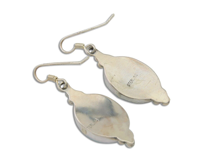 Navajo Dangle Earrings 925 Silver Natural Turquoise Native Inca Mfg C.80's
