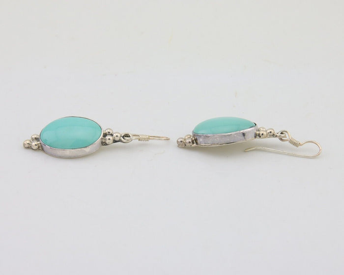 Navajo Dangle Earrings 925 Silver Natural Turquoise Native Inca Mfg C.80's