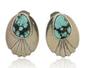 Navajo Dangle Earrings 925 Silver Natural Turquoise Signed Wilson Padilla C.80's