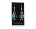Navajo Dangle Earrings 925 Silver Sleeping Beauty Native Artist C80s