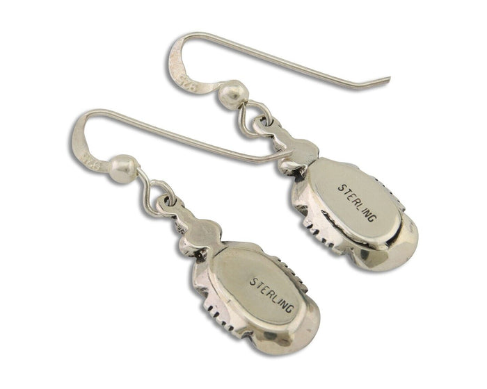 Navajo Dangle Earrings 925 Silver Sleeping Beauty Native Artist C80s