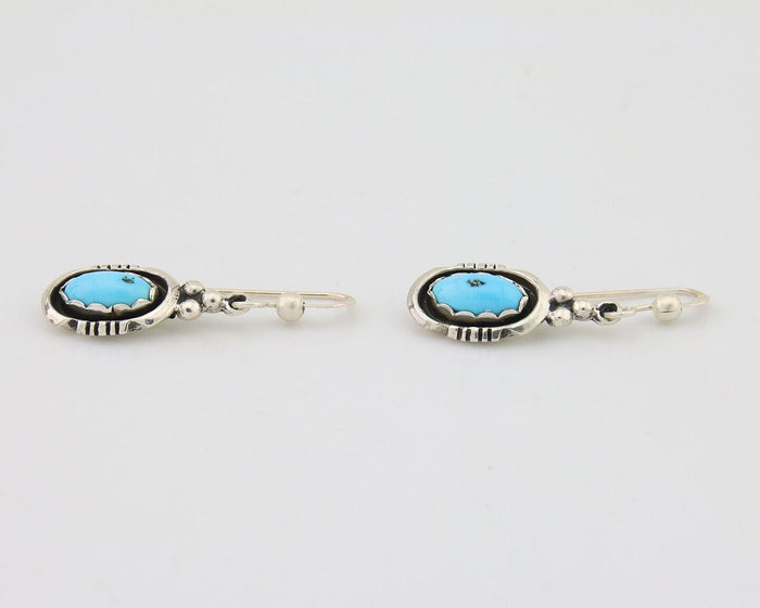 Navajo Dangle Earrings 925 Silver Sleeping Beauty Native Artist C80s