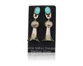 Navajo Dangle Squash Earrings 925 Silver Natural Turquoise Native Artist C.80's