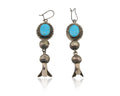 Navajo Dangle Squash Earrings 925 Silver Natural Turquoise Native Artist C.80's