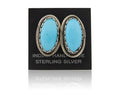 Navajo Earrings 925 Natural Blue Turquoise Native American Artist C.80's