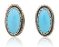 Navajo Earrings 925 Natural Blue Turquoise Native American Artist C80s