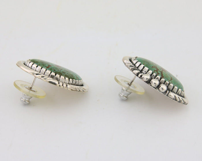 Navajo Earrings 925 Natural Royston Turquoise Native American Artist C.80's