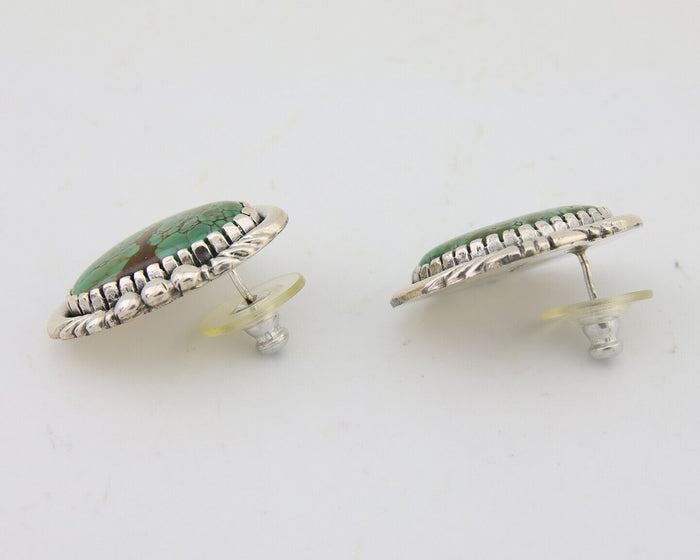 Navajo Earrings 925 Natural Royston Turquoise Native American Artist C.80's